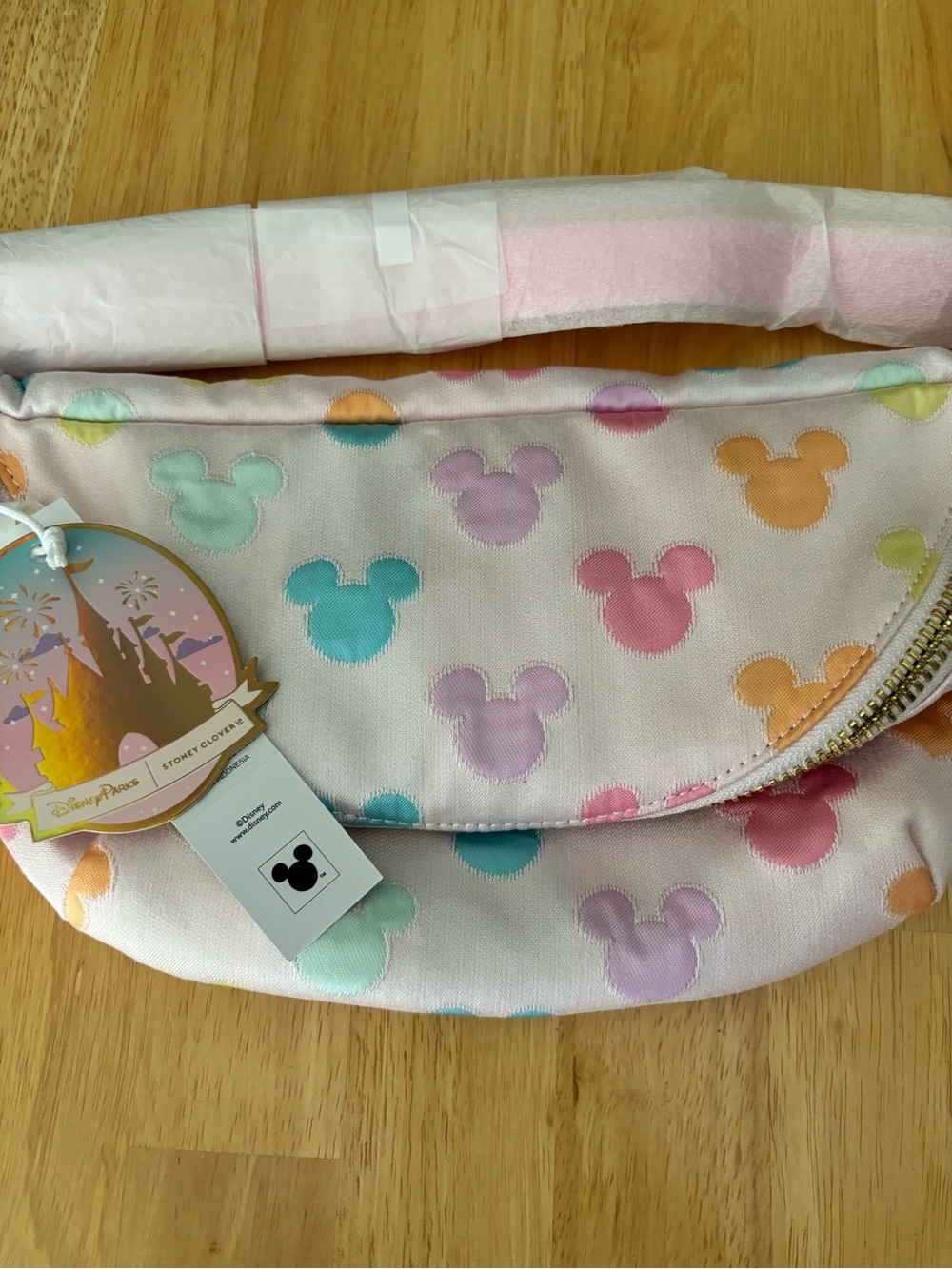 Stoney Clover Lane x Disney Pastel Rainbow Mickey Mouse Icon Head x Jumbo Fanny - Picture 3 of 10